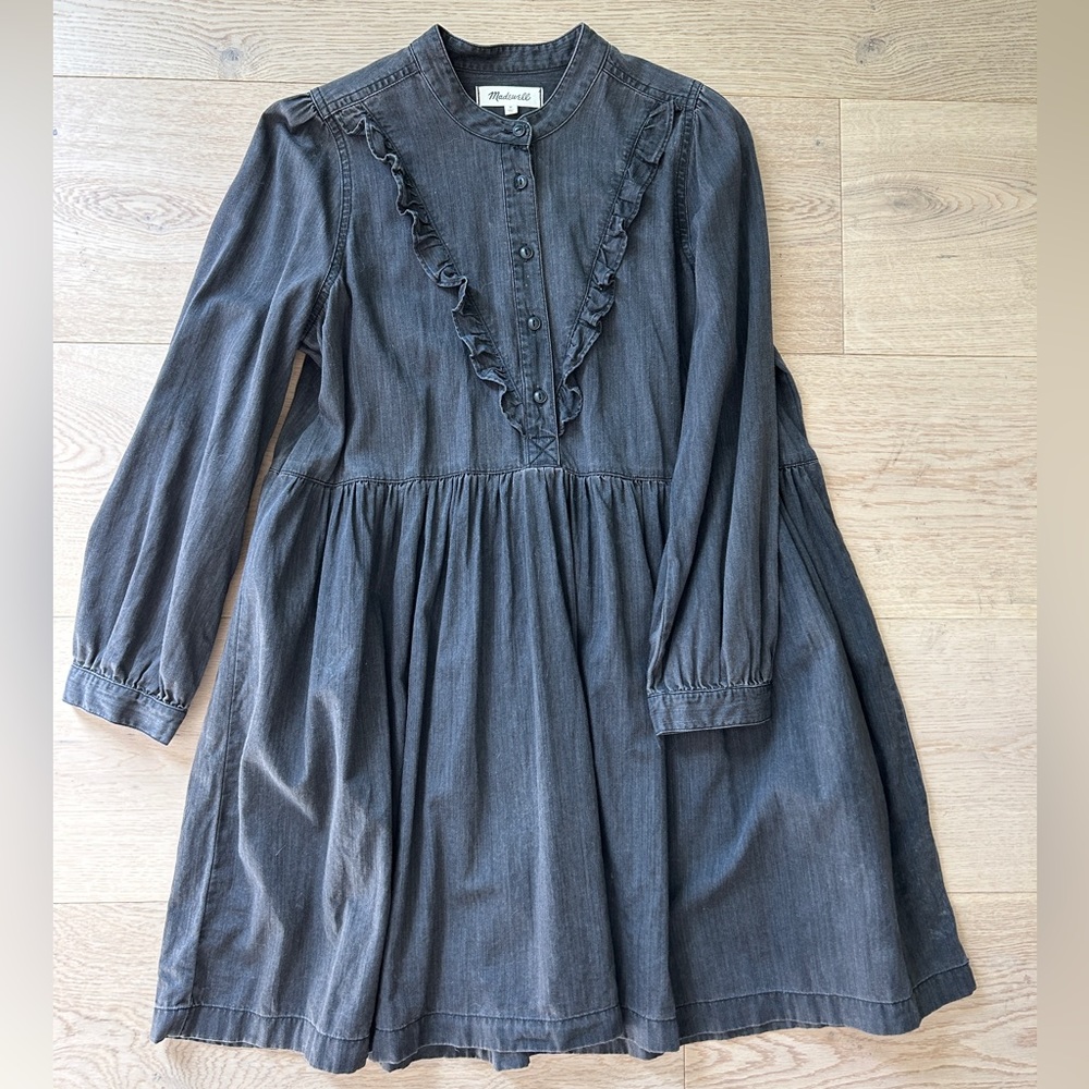 Madewell black denim babydoll dress